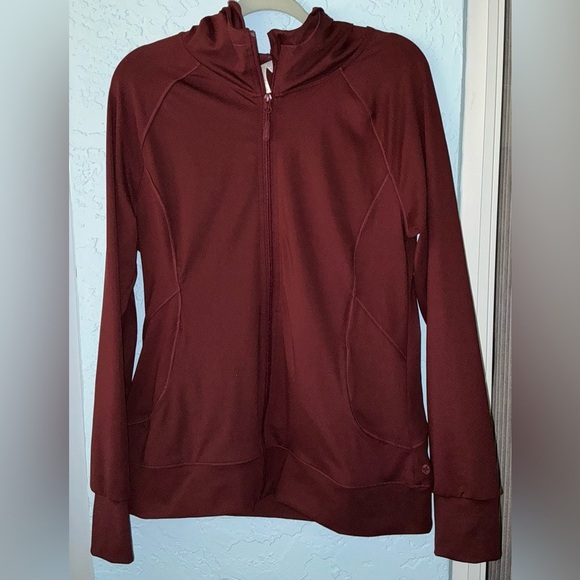 RBX Burgundy Zippered Fitted Sweatshirt Hoodie - Picture 1 of 10